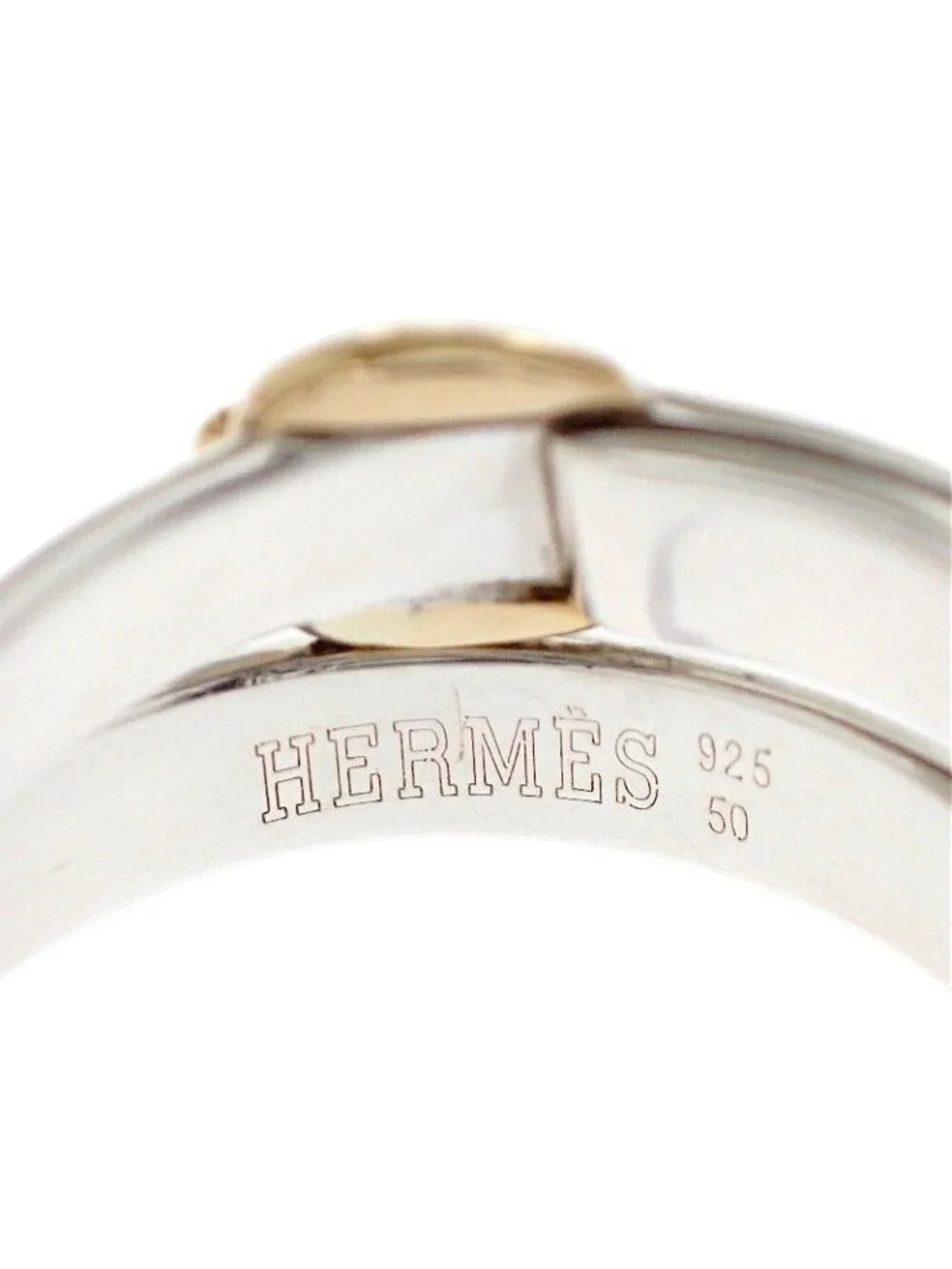 Hermes Double True Stamp 50 Ring Includes Silver Yellow Gold